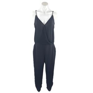 Design Lab Women's Black Sleeveless Cami Camisole Tank V Neck Jumpsuit Size M